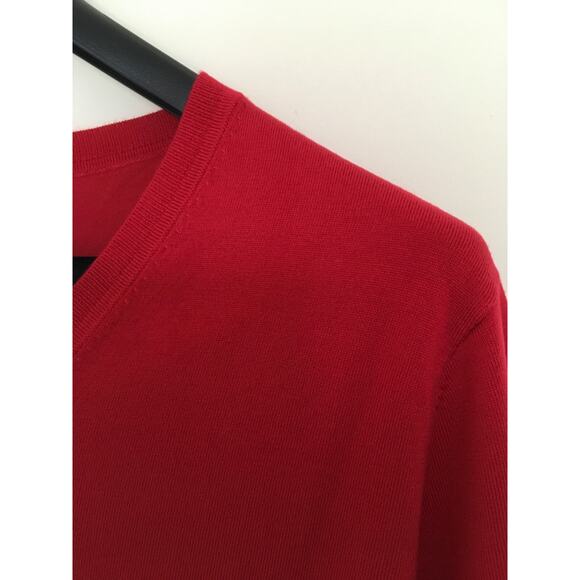 Lands’ End School Uniform Men's Performance V-neck Sweater Sz L Rich Red NWT - Picture 7 of 15